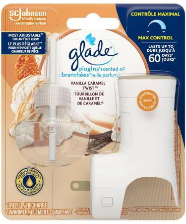 Glade PlugIns Air Freshener Starter Kit Scented and Essential Oils for Home and Bathroom Vanilla Caramel Twist 1 Warmer 1 Refill - Buy Online on SooperMarket.com