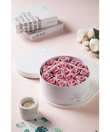 Luxury Floral Scented Bath Soap - Gift Boxed Roses & Carnations | Perfect for Birthdays Valentine's Mother's Day (White Pink - Buy Online on SooperMarket.com