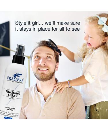 FRAGFRE Hair Finishing Spray 8 oz - Flexible Soft Hold for Sensitive Skin - Fragrance Free & Hypoallergenic - Parabens Free - Quick Dry Formula - Gluten Free Vegan - Buy Online on SooperMarket.com