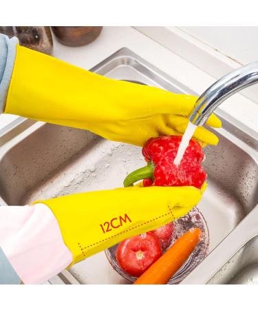 VGO 10 Pairs Reusable Kitchen Gloves - Long Arm Multi-Functional XL - Perfect for Household Cleaning & Dishwashing - Yellow (HH4601) - Buy Online on SooperMarket.com