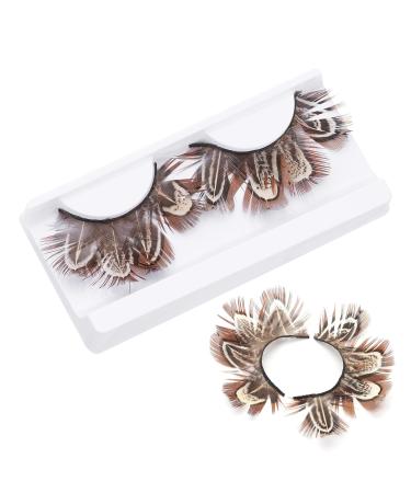 White False Eyelashes for Halloween & Cosplay | Natural Look Anime Makeup | D03-Brown Tiger Print - Buy Online on SooperMarket.com