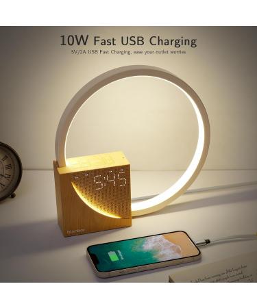 Blonbar Bedside Lamp with USB Charging - Touch Control Dimmable Alarm Clock & Sleep Aid - 3 Brightness Levels for Babies & Adults - Perfect for Bedroom & Living Room - Buy Online on SooperMarket.com
