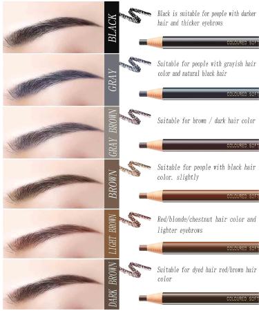 Sumeitang 12 Pcs Dark Brown Eyebrow Pencil Set for Tattoo Makeup and Microblading - Waterproof and Durable Permanent Eyebrow Liners - Buy Online on SooperMarket.com