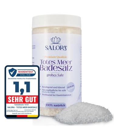 Salora Premium Totes Meer Back Salz 1150G free of additives - Sea salt bath salt from Jordan - full bath or foot bath salt with peeling effect as a bath additive or sauna salt - coarse groel grain - 1 pack