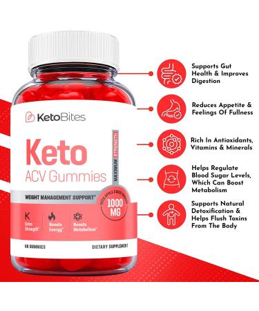 Keto Bites ACV Gummies - Weight Loss Shark Tank Keto Gummies with Apple Cider Vinegar - 60 Gummies - Buy Online on SooperMarket.com