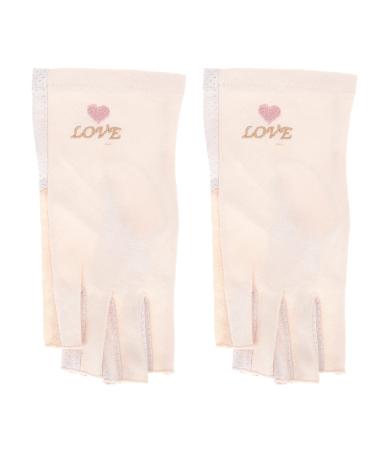 Exceart uv nail lamp gloves finger cotton gloves women manicure hand medium-shoes protect hands of uv- light lamp glove flesh color