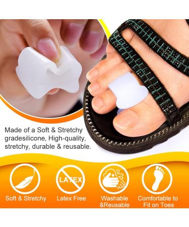 Anggrek Gel Toe Separators - 6 Pairs Silicone Relief Bunion Pain Corrector for All Shoes - Blue/White - Buy Online on SooperMarket.com