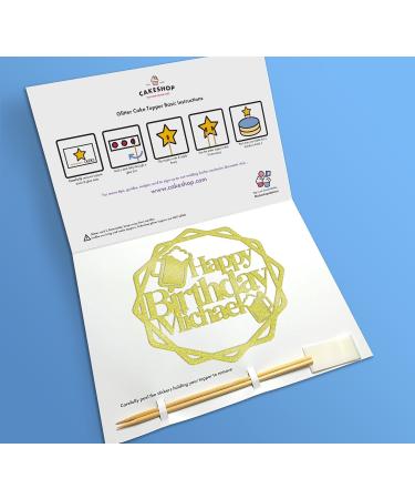 Cakeshop Cake Decoration Pack | Round Beers Happy Birthday Premium Double Sided Glitter Card Cake Topper & 25g Party Pack of Cake Sugar Sprinkles | Custom Name Cake Decorations (Champagne) Non-Prime Glitter Card: Champagne - Buy Online on SooperMarket.com