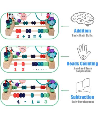 Shop Atoylink 2-in-1 Montessori Toys - Wooden Abacus & Labyrinth for Fine Motor Skills | Perfect Educational Gift for Kids 1-3 Years - Buy Online on SooperMarket.com