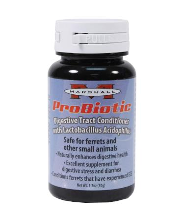Marshall Pet Products Natural Probiotic Pet Digestive Tract Conditioner Supplement Eases Digestive Stress, ECE and Diarrhea in Ferrets and Small Animals, 1.7 oz