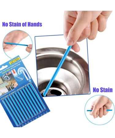 2 Packs of 12 Drain Cleaner Sticks & Sink Deodorizer Sticks for Bathroom Kitchen Prevents Plug Hole Obstructions(Bule) - Buy Online on SooperMarket.com