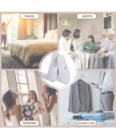 Anmerl Spa Slippers for Men and Women - Premium Bulk Hotel Slippers | Breathable Soft Cotton House Guest Slippers - Non Slip | Washable & Reusable - 10 Pairs (White) - Buy Online on SooperMarket.com