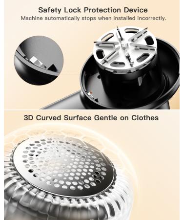 Rechargeable Fabric Shaver with Digital Display - 6-Leaf Lint Remover & Defuzzer for Clothes Sofa & Blankets - 3-Speed Safety Lock - Black - Buy Online on SooperMarket.com
