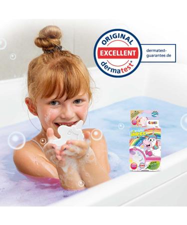 Shop Inkee Foamy Unicorn Bath Bomb - Fun 60g Unicorn Shaped Bathing Ball in Pink Yellow & Purple with Chewing Gum Fragrance and Almond Oil - Perfect for Kids! - Buy Online on SooperMarket.com