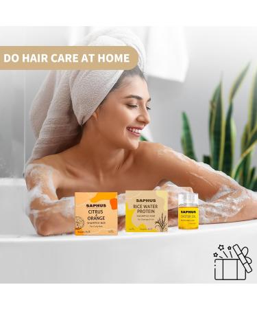 Hair Care Gift Set - 2 Shampoo Bars Hair Oil & Scrunch - Nourish & Style Your Hair - Buy Online on SooperMarket.com