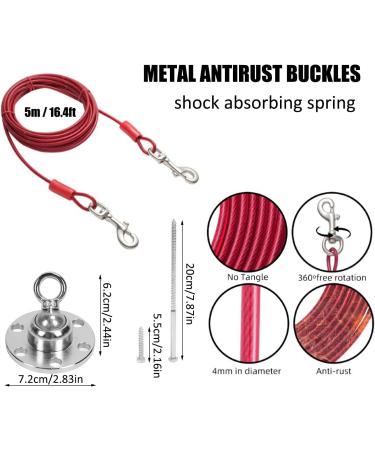 Qcwwy Stainless Steel Dog Anchor | 360 Rotatable Rust-Free 5m Cable for Large Dogs | Durable Pet Anxiety Solution for Courtyard Lawn & Outdoor Camping - Buy Online on SooperMarket.com
