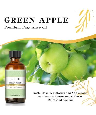 EUQEE Green Apple Fragrance Oil 60ml - Premium Grade Aromatherapy Essential Oil for Diffusers and DIY Candle Making - Buy Online on SooperMarket.com