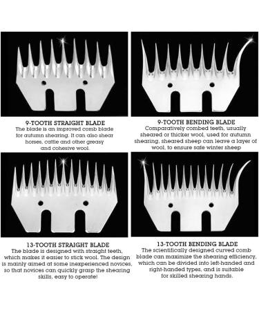 High-Strength Stainless Steel Shear Knife for Sheep & Goats | 9 Tooth Straight Blade & Swivel Replacement - Buy Online on SooperMarket.com