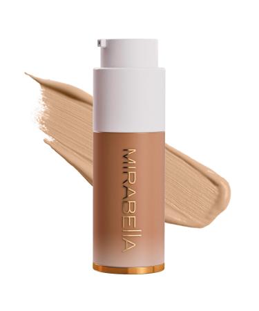 Mirabella Invincible For All HD Liquid Foundation - Anti-Aging Full Coverage Liquid Face Makeup - Moisturizing Hydrating & Lightweight Foundation for All Skin Types (Tan T160)