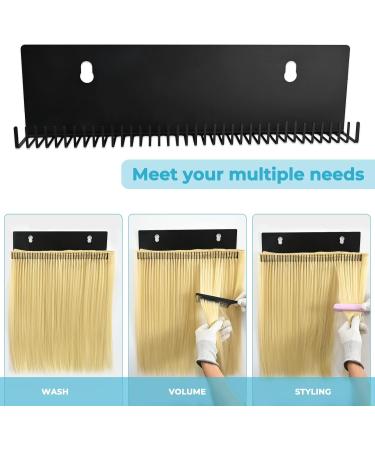 EHDIS Hair Extension Holder Kit including Bangs Hair Pad and Comb Hair Wig Storage U Shape Wall hung Type Hair Color Style Display Holder Stainless steel with holes Black - Buy Online on SooperMarket.com