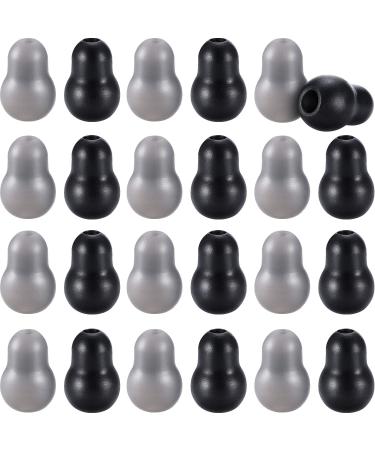 Stethoscope Replacement Earplugs - Universal Silicone Replacement Ear Tips for Stethoscope Earbuds Snap Tight Soft-Sealing Ear-Tips (Black and Gray 24 Pieces)