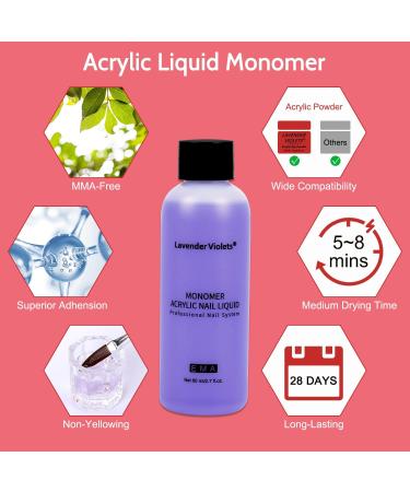 Lavender Violets Acrylic Nail Kit 12 Colors with Monomer Liquid Set - Hot Pink Halloween Red Vampire Nail Extension Powder - Professional Acrylic Tool Kit N963B - Buy Online on SooperMarket.com
