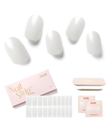 Nailog nail film self -adhesive 20PCs nail foils UV hardening long -lasting nail ticker for fingernails gel nail strip starter set gift for woman girlfriend mother's day gift Pearl White