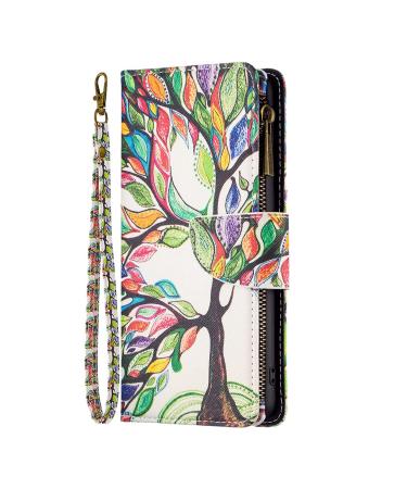 VQWQ mobile phone case for Xiaomi Redmi Note 12 4g case - protective cover for Xiaomi Redmi Note 12 4g leather bag with lanyard zipper map compartment flip case folding cover magnetic 03 -tree xiaomi redmi note 12 4g tree