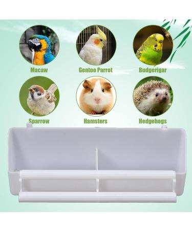 Bird Cage Feeder 3 Pcs Plastic Bird Cage Feeding Bowls Cups Hanging Parrot Water Food Feeder with Compartment and Bird Perch for Small Birds Pigeons Parakeet Canary Sparrow - Buy Online on SooperMarket.com