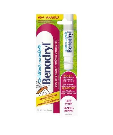 Children's Benadryl Itch and Pain Relief Stick for Bug Bites & Skin Irritations Antihistamine 14 mL