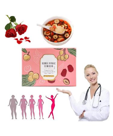 Ginger Jujube Tea with Brown Sugar Longan Red Date Lycium Barbarum Brown Sugar Ginger Tea Red Dates Ginger Tea Herbal Tea Bags Chinese Tea for Women (1BOX)