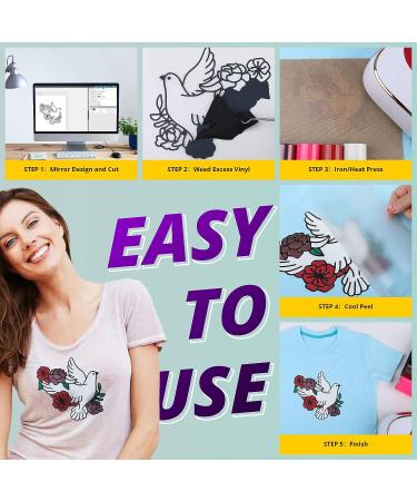 VAST WANT Black HTV Vinyl Roll - 12x20FT Heat Transfer Vinyl for T-Shirts | Iron-On Vinyl for Cricut & Cutting Machines - Easy Weed & Transfer - Buy Online on SooperMarket.com