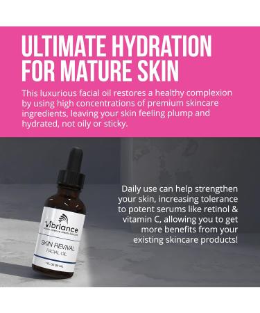 Vibriance Skin Revival Facial Oil | Vegan Hydrating Oil for Dry Skin | USA-Made Natural Ingredients | Vitamin E Sea Buckthorn & Squalane | Paraben-Free & Sensitive Skin Safe - Buy Online on SooperMarket.com