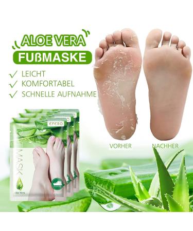 P-Beauty Aloe Vera Foot Mask Socks | 5 Pairs Peeling for Dry Cracked Skin | Moisturizing Foot Care Accessories - Buy Online on SooperMarket.com