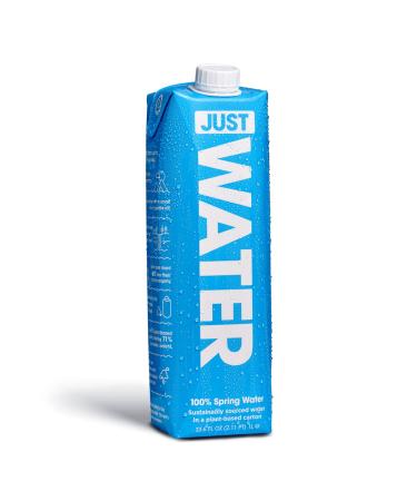 JUST Water - 100% Spring Water | Naturally Alkaline 8.0 pH | Plant-Based & BPA Free | Sustainable & Fully Recyclable Boxed Water Bottle - Eco-Friendly | 1L / 33.8 Fl Oz (Pack of 6) - Buy Online on SooperMarket.com