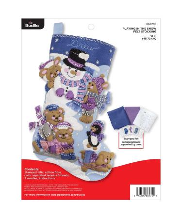 Bucilla 86975E Playing in the Snow Felt Applique Kit