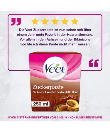 Veet Sugaring Sugar Paste with Argan Oil - Hair Removal for Smooth Skin Up to 4 Weeks | 4x250ml - Shop Now! - Buy Online on SooperMarket.com