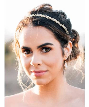 SWEETV Silver Crystal Rhinestone Bridal Headband with Pearls - Wedding Hair Accessories for Women - Buy Online on SooperMarket.com
