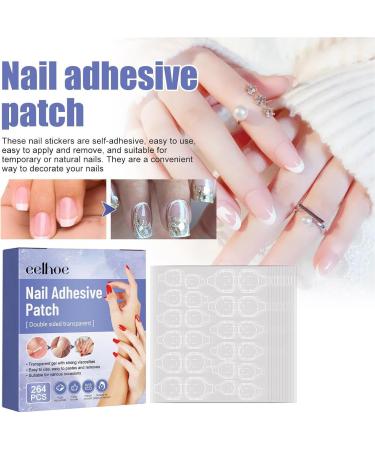 Nail Adhesive Tabs 264 Double Sided Press on Nails Sticky Tabs Transparent Fake Nail Glue Stickers Waterproof Glue Tabs for Manicure Girls Nails Care and Extension Styles - Buy Online on SooperMarket.com