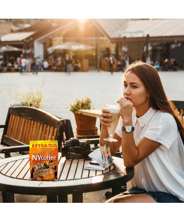 NYCoffee 3 in 1 Instant Coffee sachets|3 Flavours - Salted Caramel Vanilla & Irish Flavours Bundled with Temas Store Coffee Stirrers & Coffee Sleeves & Reusable Plastic Coffee Cup|36 Coffee Sachets - Buy Online on SooperMarket.com
