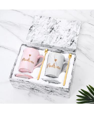 Cabtnca Padrinos Madrina Proposal Gift Godparents Proposal Gift Padrinos Madrina Coffee Mug Regalos Para Padrinos Madrina Christmas Birthday Gifts for Godmother Godfather In Spanish 14Oz Grey&pink - Buy Online on SooperMarket.com