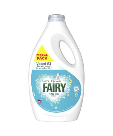 Fairy Non Bio 51 Washes Sensitive Washing Liquid 1785ml Unscented 1.79 l (Pack of 1)