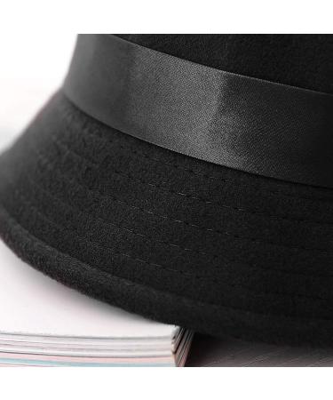 Glamorstar Vintage Felt Cloche Hat - Winter Floral Fedora Bucket Hat in Black - Buy Online on SooperMarket.com