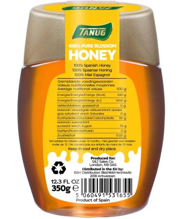 Tanug Pure Blossom Honey 350g Squeeze Bottle (Pack of 3) | Premium Spanish Honey 100% Natural Gluten Free | Natural Sweetener & Great Sugar Alternative - Buy Online on SooperMarket.com