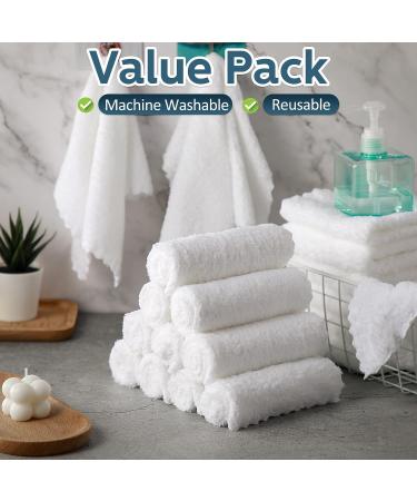Newwiee 100 Pcs Microfiber Towels - Absorbent & Quick Drying 12 x 12 Inch Washcloths - Soft Coral Velvet Bath Cloths - Bulk White Face Towels for Bath Spa - Ideal for Facial & Fingertip Use - Buy Online on SooperMarket.com