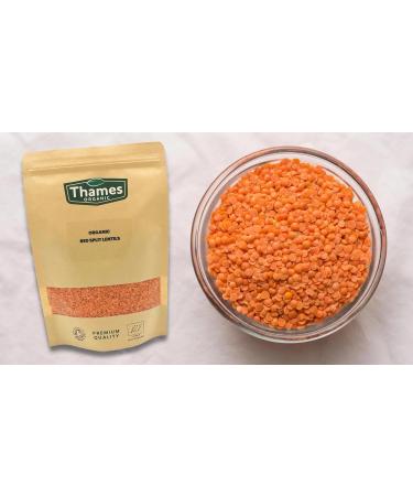 Organic Red Split Lentils - High Fibre High Protein No Additives No Preservatives Raw Vegan GMO-Free Certified Organic - Perfect for Soups Curries - Thames Organic 500g 500 g (Pack of 1) - Buy Online on SooperMarket.com