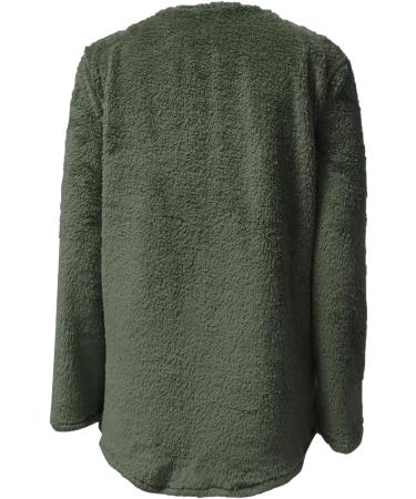 AMhomely Women's Plus Size Double Fleece Hooded Jumper - Army Green, Size M | Soft & Cozy Winter Casual Hoodie with V-Neck, Pocket, and Pullover Design - Buy Online on SooperMarket.com
