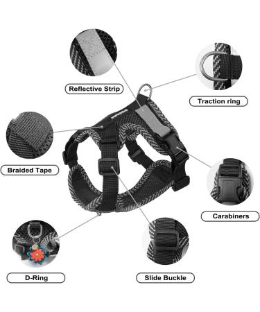 NeuWook Black Cat Harness & Lead Set - Escape Proof, Adjustable Reflective Vest for Small Dogs & Cats - Buy Online on SooperMarket.com
