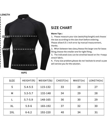 Men's Long Sleeve Compression Shirt Black - Medium | Athletic Workout Top for Gym & Sports - Buy Online on SooperMarket.com