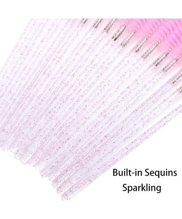 300pcs Disposable Mascara Wands SenRocc Eyelash Brush Spoolies - Crystal Pink Beauty Kit for Extensions & Makeup - Buy Online on SooperMarket.com